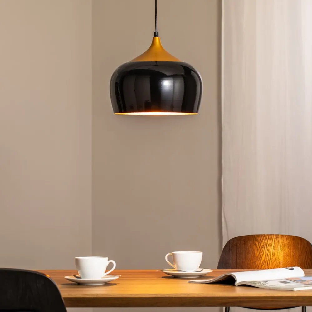 Opviq Pendellamper>Berceste 212-S hængelampe Ø30cm sort/guld