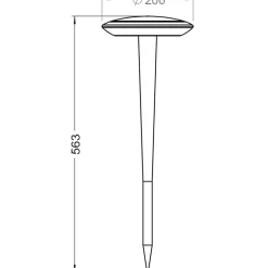 Deko-Light Bermuda LED-sokkellampe med jordspyd, sortgrå