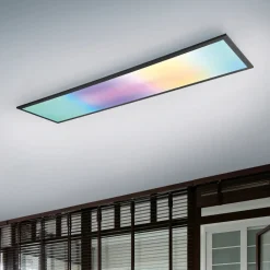 Reality Leuchten Beta LED-loftslampe, længde 119 cm, sort, RGBW, CCT