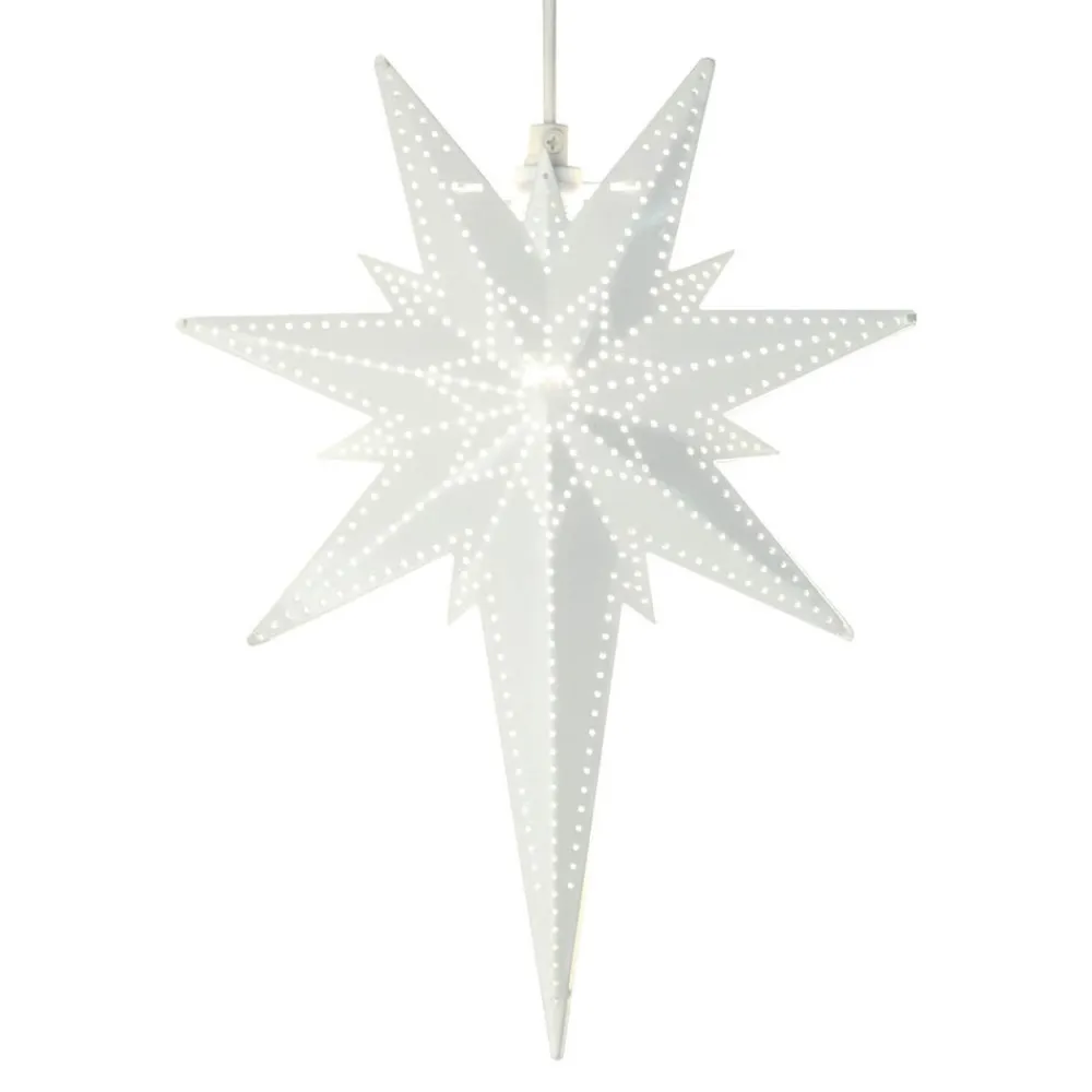 STAR TRADING Betlehem dekostjerne af metal, hvid
