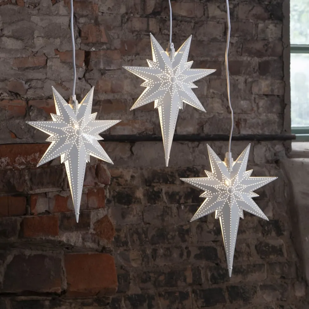 STAR TRADING Betlehem dekostjerne af metal, hvid