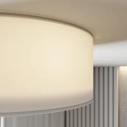 TK Lighting Bilbao loftslampe, hvid/guld, Ø 45 cm