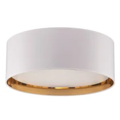 TK Lighting Bilbao loftslampe, hvid/guld, Ø 45 cm