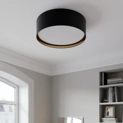 TK Lighting Bilbao loftslampe, sort/guld, Ø 60 cm