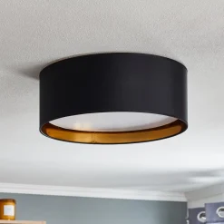 Bilbao loftslampe, sort/guld, Ø 45 cm^TK Lighting Outlet