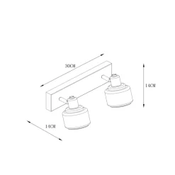 Lucide Bjorn loftspot, 2 lyskilder, guld/messing