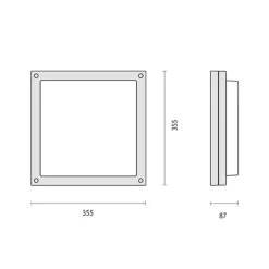 Performance in Lighting Udendørs Loftlamper>Bliz Square 40 LED-væglampe, 3.000 K, hvid