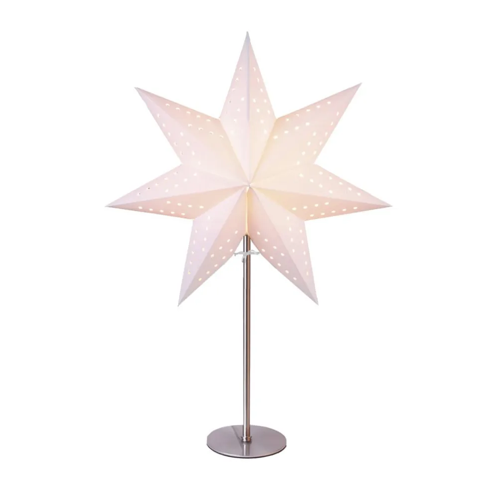 Bobo bordlampe, hvid, papirstjerne, højde 51 cm, E14^STAR TRADING Best
