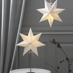 Bobo bordlampe, hvid, papirstjerne, højde 51 cm, E14^STAR TRADING Best
