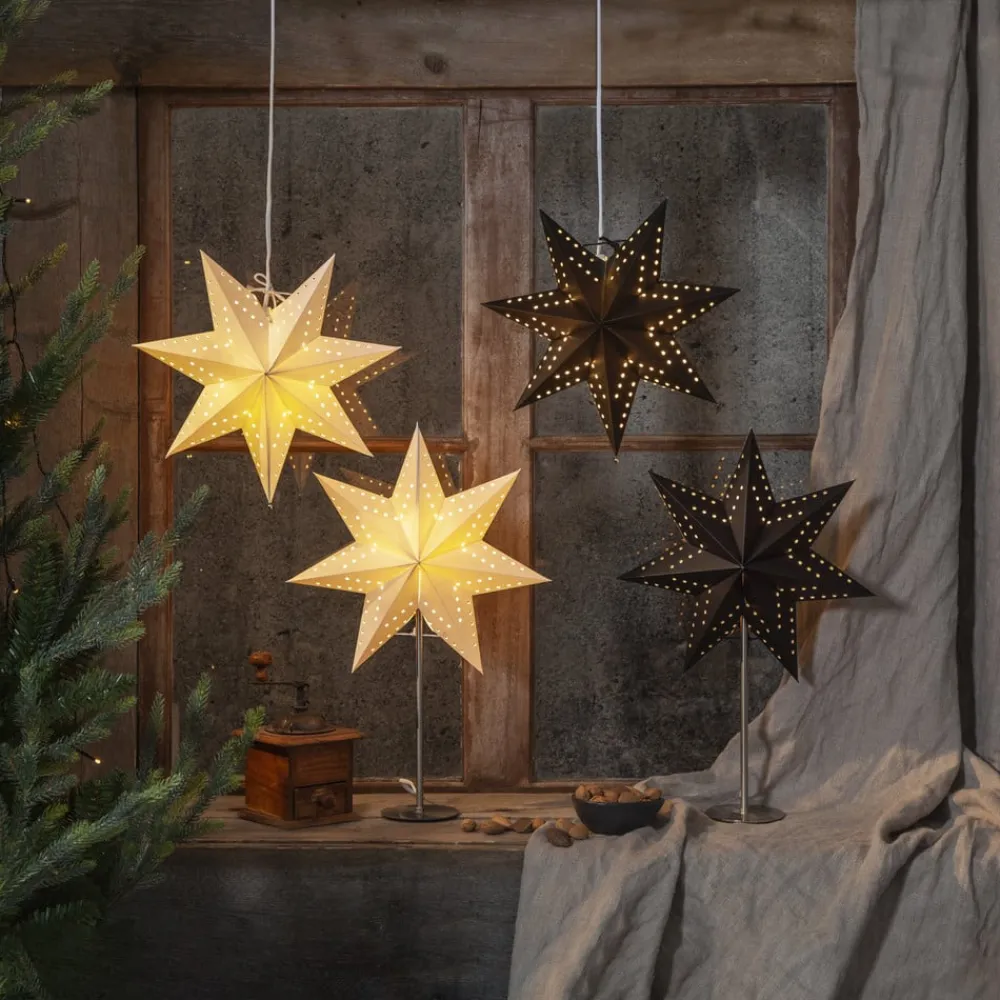 Bobo bordlampe, hvid, papirstjerne, højde 51 cm, E14^STAR TRADING Best