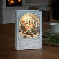 Bog med fugle vandlygte LED-borddekoration^Konstsmide Christmas Outlet
