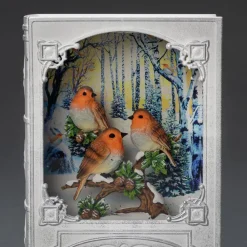 Bog med fugle vandlygte LED-borddekoration^Konstsmide Christmas Outlet