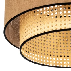 Boho loftlampe, rattan, beige/sort^Duolla Online
