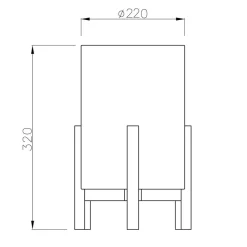 Bordlampe 3193, træ, hørtekstil, højde 32 cm^Näve Sale