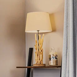 ONLI Bordlampe Agar med stofskærm og træelement