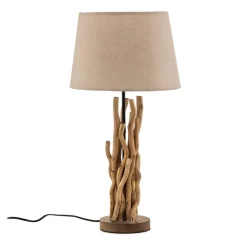ONLI Bordlampe Agar med stofskærm og træelement