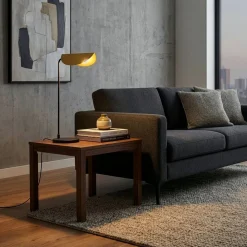 Opviq Bordlampe Corner, sort/guld, højde 57 cm, E14