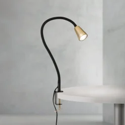 Bordlampe Dotty, messingfarvet, højde 65 cm, klemme, GU10^ORION Best