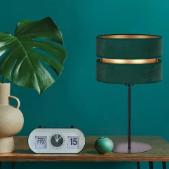 Duolla Bordlampe Duo, grøn/guld, højde 50 cm