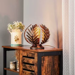 Bordlampe Felce som bregne i bronze, højde 24 cm^ONLI Online