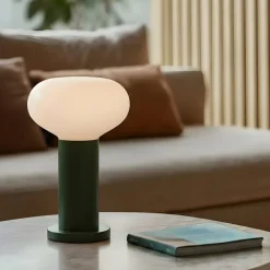 ALDEX Bordlampe Flo, grøn, Ø 19 cm, glas