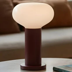 ALDEX Bordlamper>Bordlampe Flo, rød, Ø 19 cm, glas