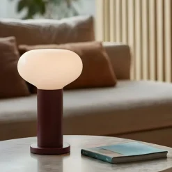 ALDEX Bordlamper>Bordlampe Flo, rød, Ø 19 cm, glas