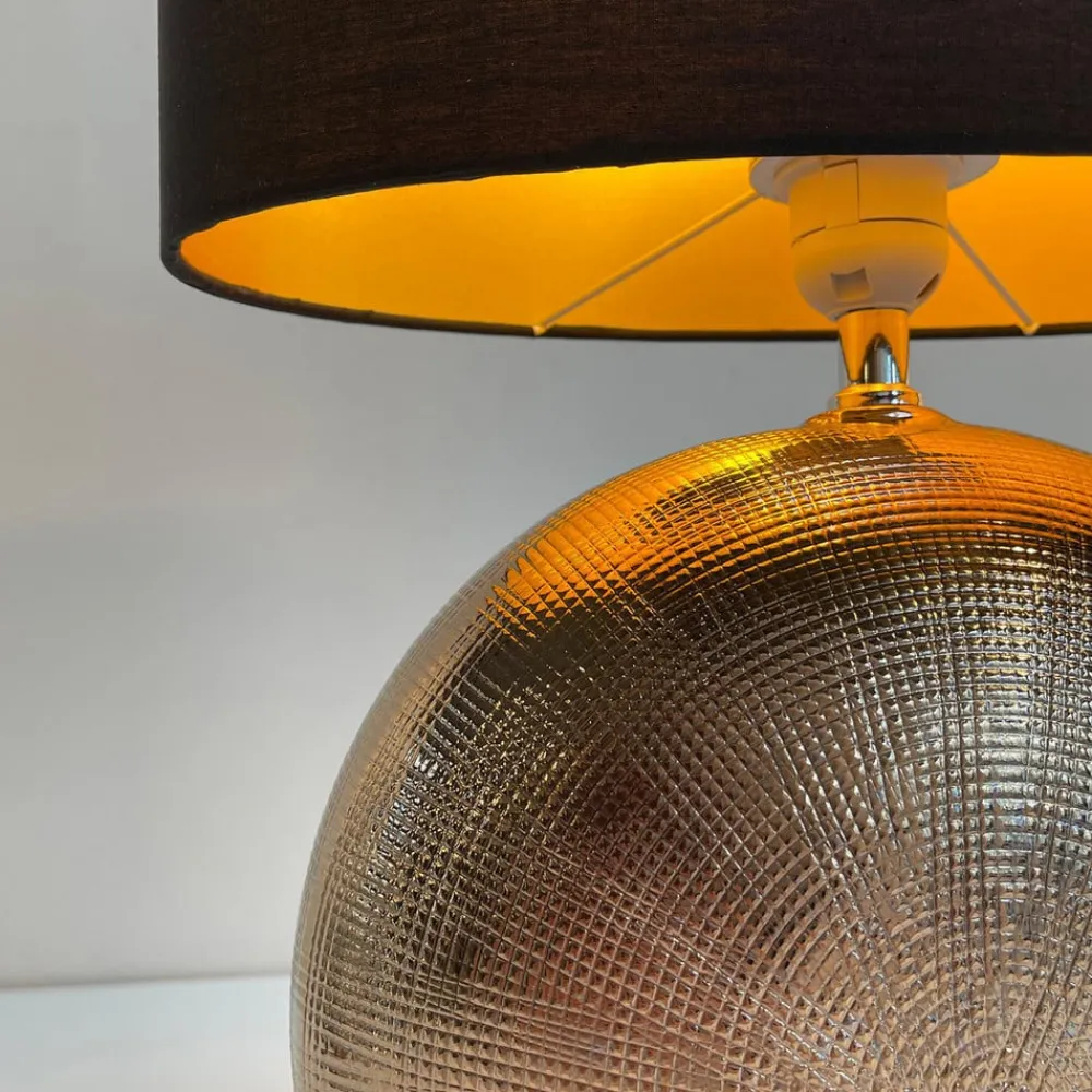 Bordlampe Foro, bronze/sort, højde 39 cm^FISCHER & HONSEL