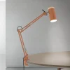 ORION Bordlampe Gili, korallerød, klemme, stål, højde 75 cm E27