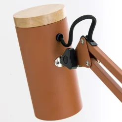 ORION Bordlampe Gili, korallerød, klemme, stål, højde 75 cm E27