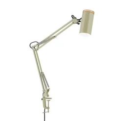 ORION Bordlampe Gili, lysegrøn, klemme, stål, højde 75 cm, E27