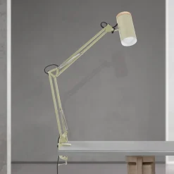 ORION Bordlampe Gili, lysegrøn, klemme, stål, højde 75 cm, E27