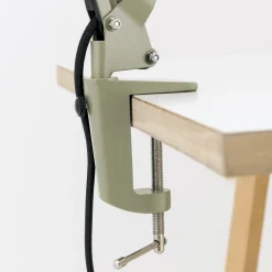 ORION Bordlampe Gili, lysegrøn, klemme, stål, højde 75 cm, E27