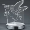 Bordlampe Karo med 3D-hologram, enhjørningemotiv^Reality Leuchten Clearance