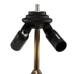 Jupiter Bordlampe Petro, glas, antik messingfarve, højde 50 cm