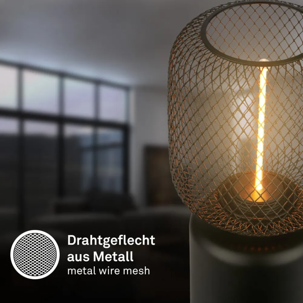 Briloner Bordlamper>Bordlampe Rist, sort, højde 22 cm, metal