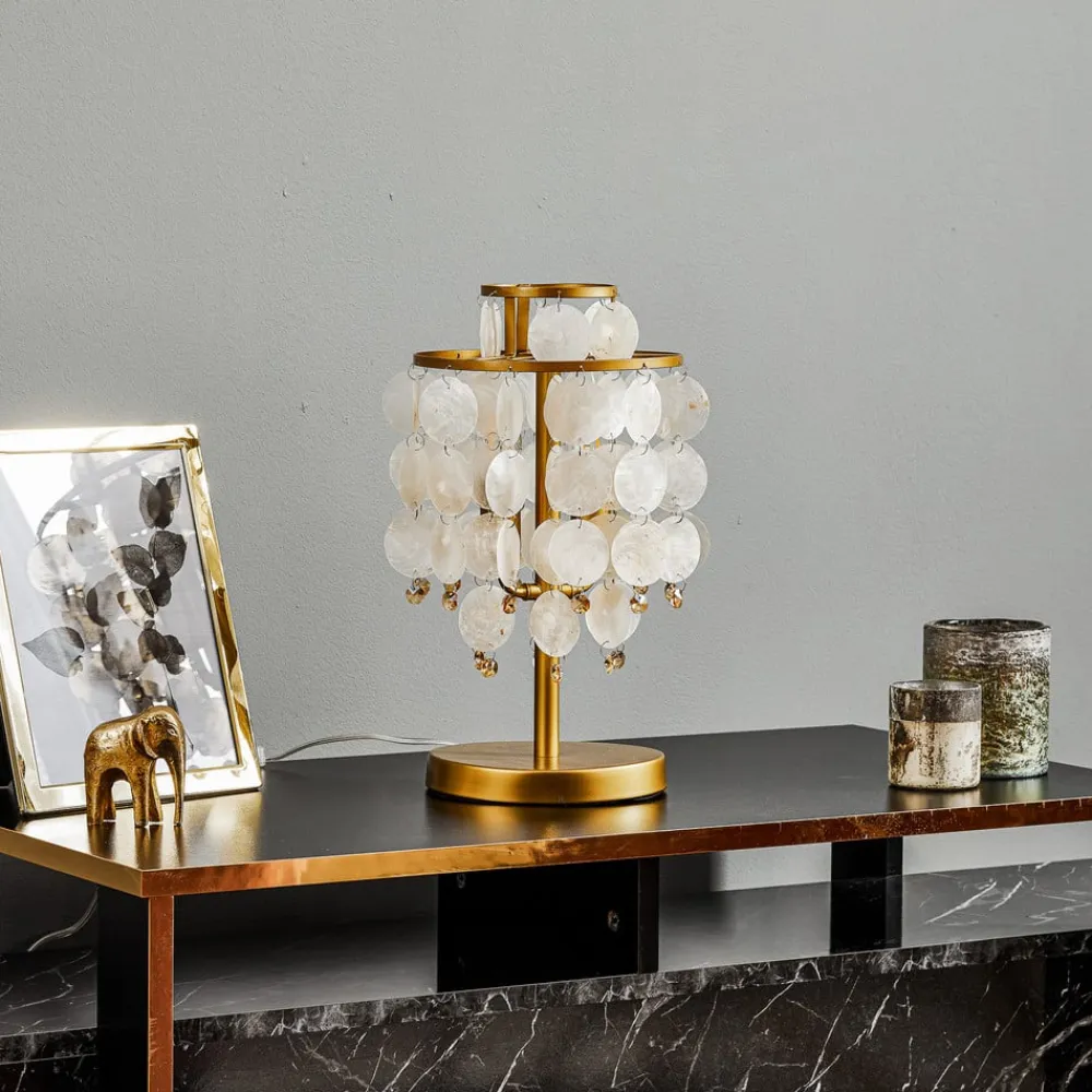 ONLI Bordlampe Ruben med perlemorskiver