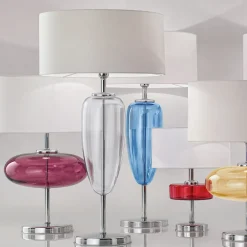 AILATI Bordlamper>Bordlampe Show Ogiva 82 cm glaselement blå