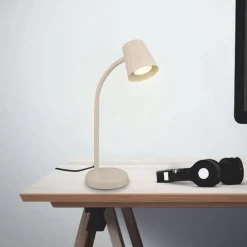 Briloner Bordlampe Skriva, beige, metal, GU10, 38 cm, drejelig