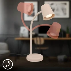 Briloner Bordlampe Skriva, beige, metal, GU10, 38 cm, drejelig