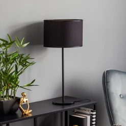 Luminex Bordlampe Soho, cylindrisk 56 cm sort/guld