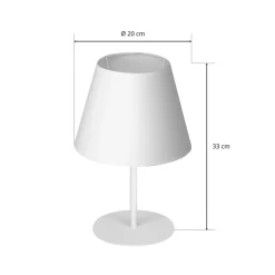 Bordlampe Soho, konisk Højde 33 cm, hvid^Luminex