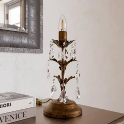 ONLI Bordlampe Teresa med krystaller, uden skærm