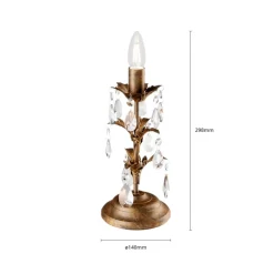 ONLI Bordlampe Teresa med krystaller, uden skærm