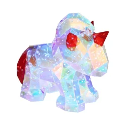 Globo Bordlampe til børneværelse Brondar enhjørning, rød, højde 26 cm