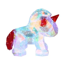 Globo Bordlampe til børneværelse Brondar enhjørning, rød, højde 26 cm