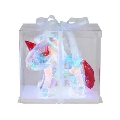 Globo Bordlampe til børneværelse Brondar enhjørning, rød, højde 26 cm