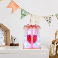 Bordlampe til børneværelse Brondar bjørn, rød, højde 32 cm^Globo Outlet