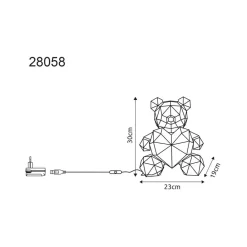 Bordlampe til børneværelse Brondar bjørn, rød, højde 32 cm^Globo Outlet