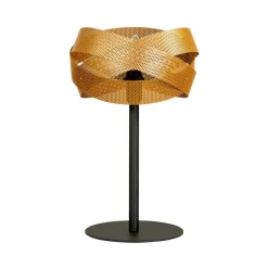 Domiluce Bordlampe Tornado, sort/guld, metal, Ø 26 cm, E14